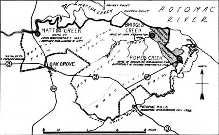 map of Washington family plantation