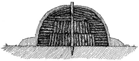 cross-section of charcoal pit