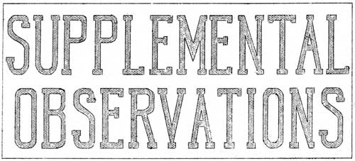 SUPPLEMENTAL OBSERVATIONS