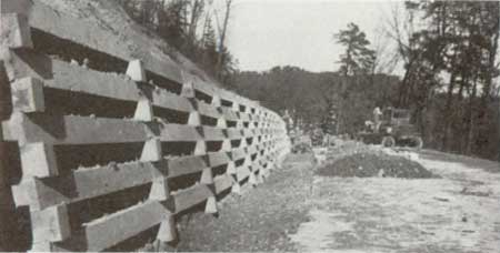 interlocking concrete cribbing, Hot Springs NP