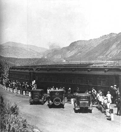 cars at train station