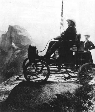 gentleman in car at Yosemite