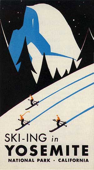 ad, skiers and Half Dome