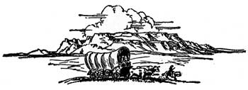 sketch of covered wagon