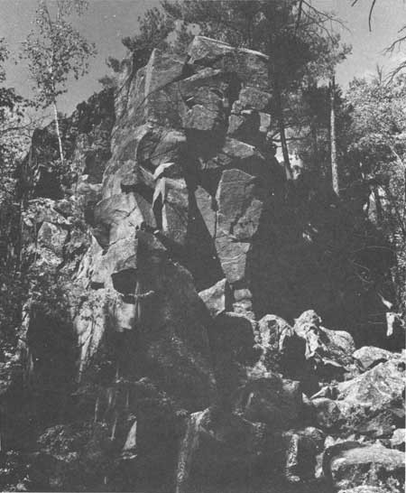Cliff of jointed basalt
