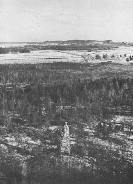 view from Camels Bluff toward Camp Douglas