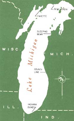 map of Lake Michigan