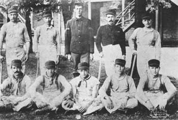 troops in baseball uniforms