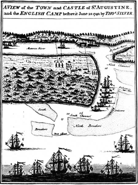 sketch: view of town and Castle of St. Augustine