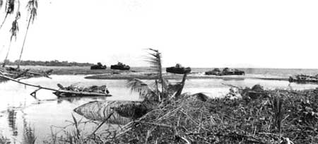 Japanese tanks in water