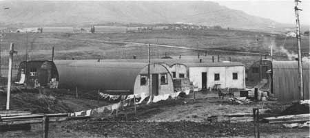 laundry in front of Nissen huts