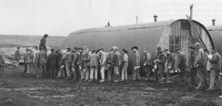 Marines line up for chow