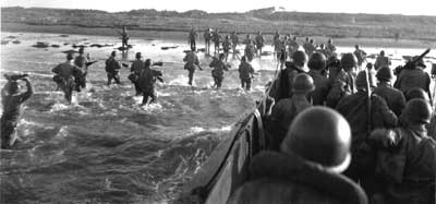 Marines landing on beach