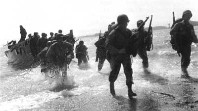 Marines landing on beach