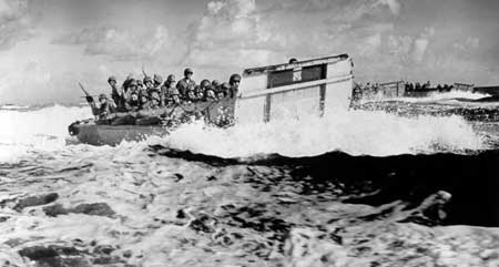 Coast Guard coxswains prepare to land Marines
