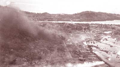 city being bombed