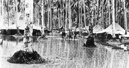 flooded Marine camp