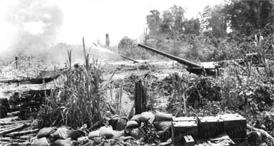 155mm guns of the Marine 3d Defense Battalion