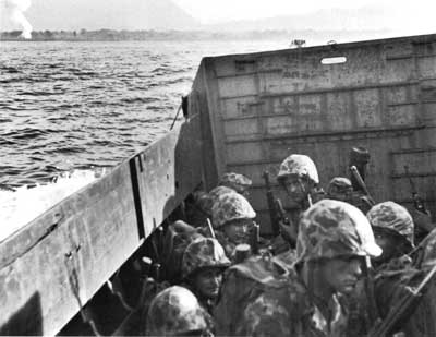 Marines on board landing craft