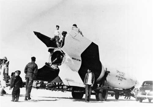 children playing on V-2 rocket