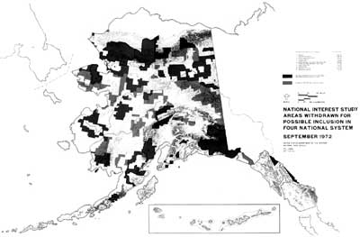 map of withdrawls in Alaska, 1972