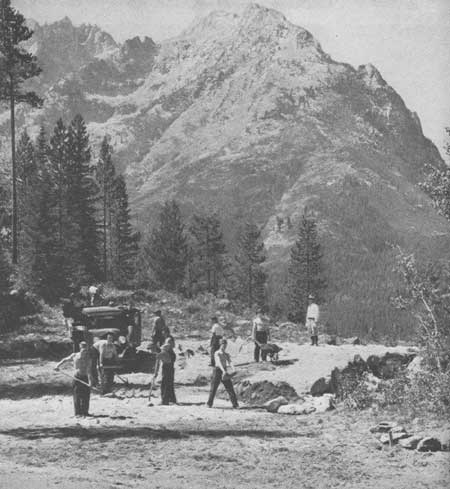 CCC crew grading an overlook