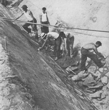 CCC crew lining a drainage ditch