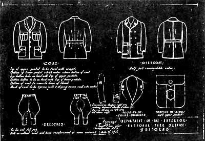 drawings of 1928 NPS uniforms