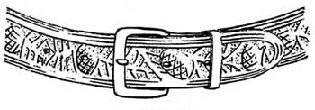 Embossed leather belt