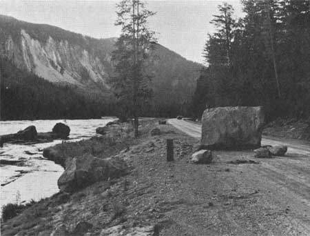 large rock on road