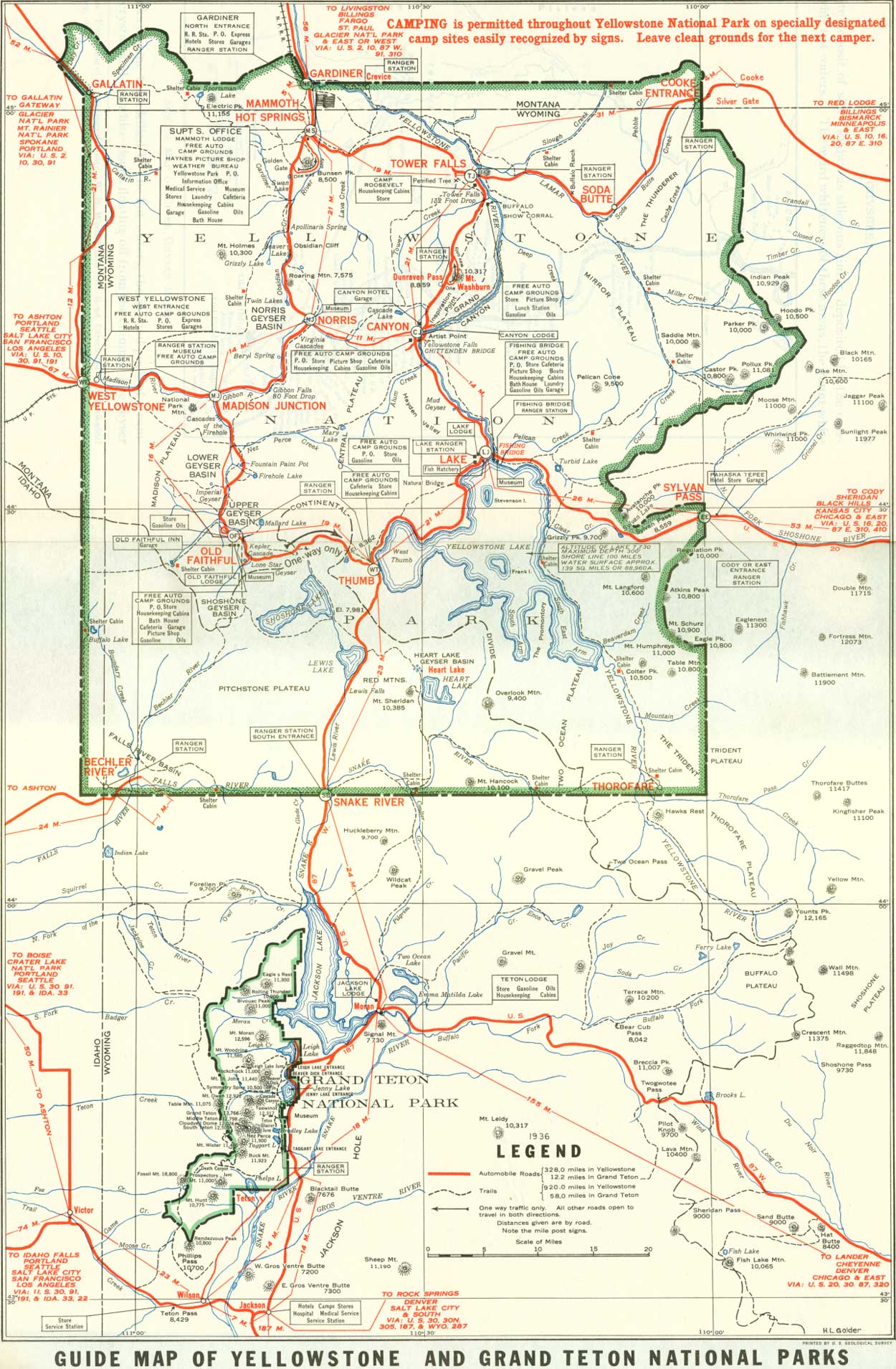 Yellowstone Map Yellowstone Maps Printable Map Of Yellowstone 