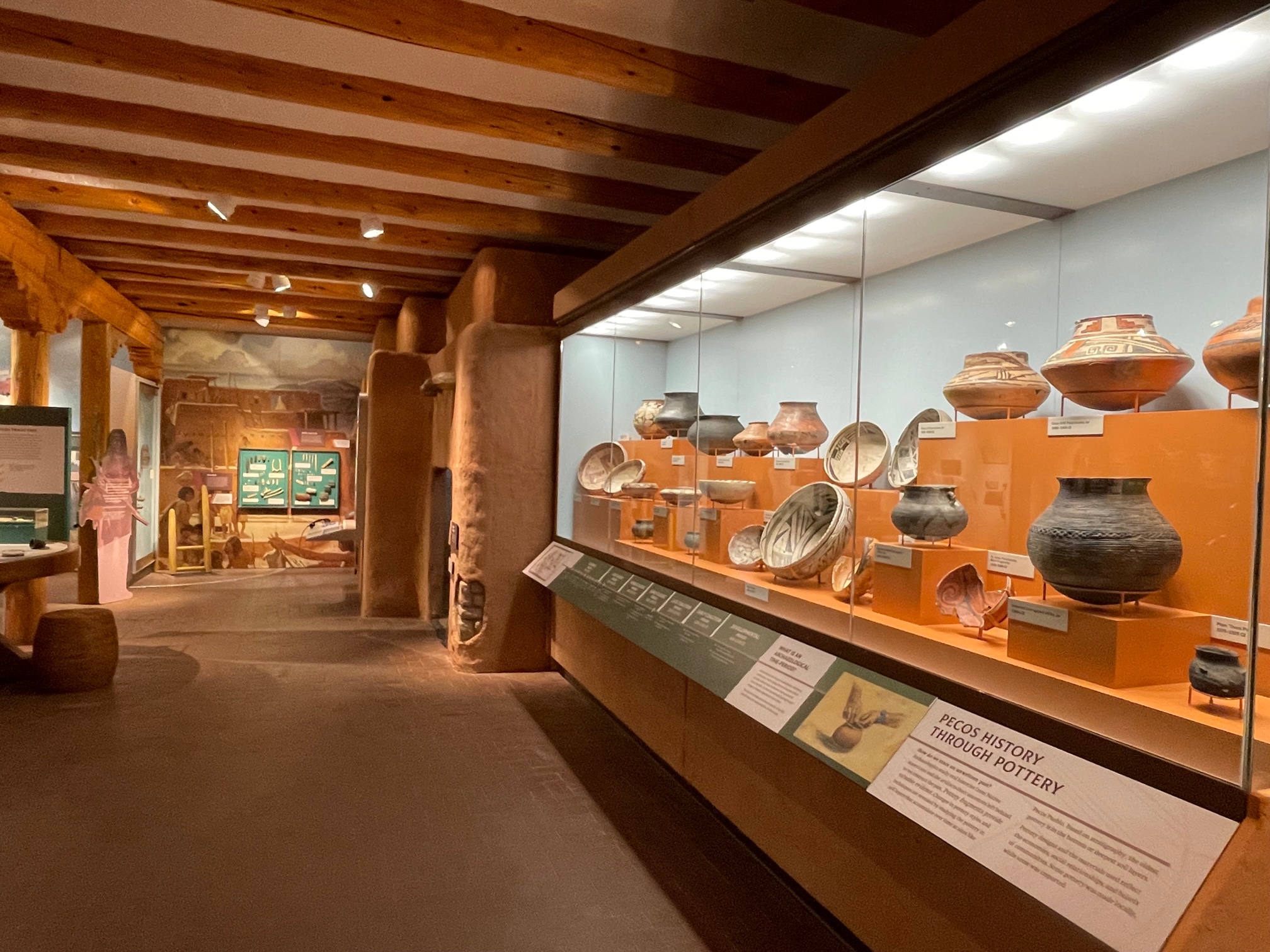 Museum exhibits 2 A display of Puelo Pottery in a museum.