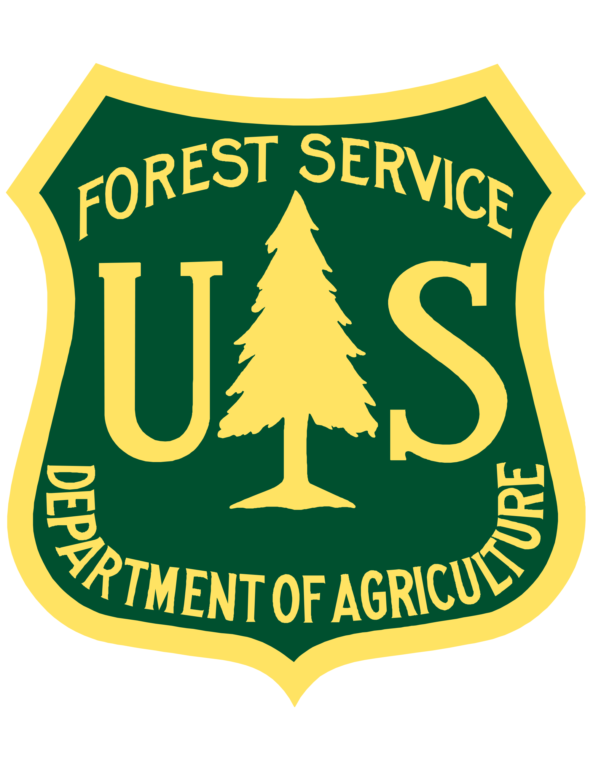 green and gold logo for forest service