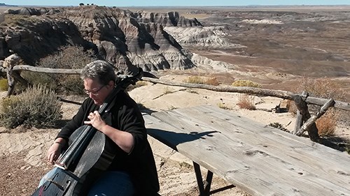 Artist-in-Residence Rhonda Rider cellist at Blue Mesa