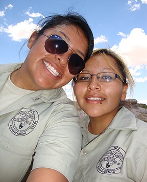 Pair of smiling girls in NCC tshirts