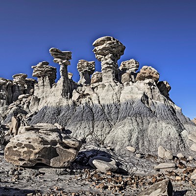 Hoodoos tower at Devil's Playground