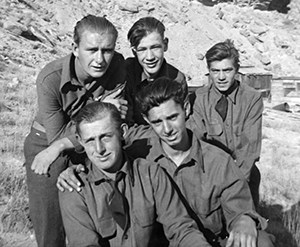 Five young men in CCC uniforms