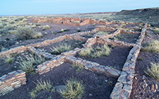 partially excavated rooms of Puerco Pueblo site partially excavated rooms of Puerco Pueblo site