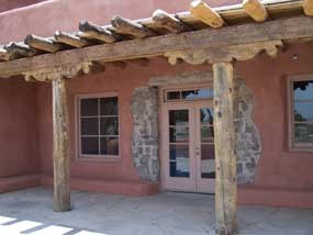north entrance to Painted Desert Inn on back terrace