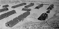 rows of barracks and buildings