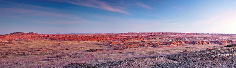 Looking northwest into the wilderness area from Pintado Point at twilight.
