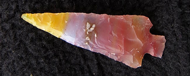 Colorful Basketmaker Point made from petrified wood