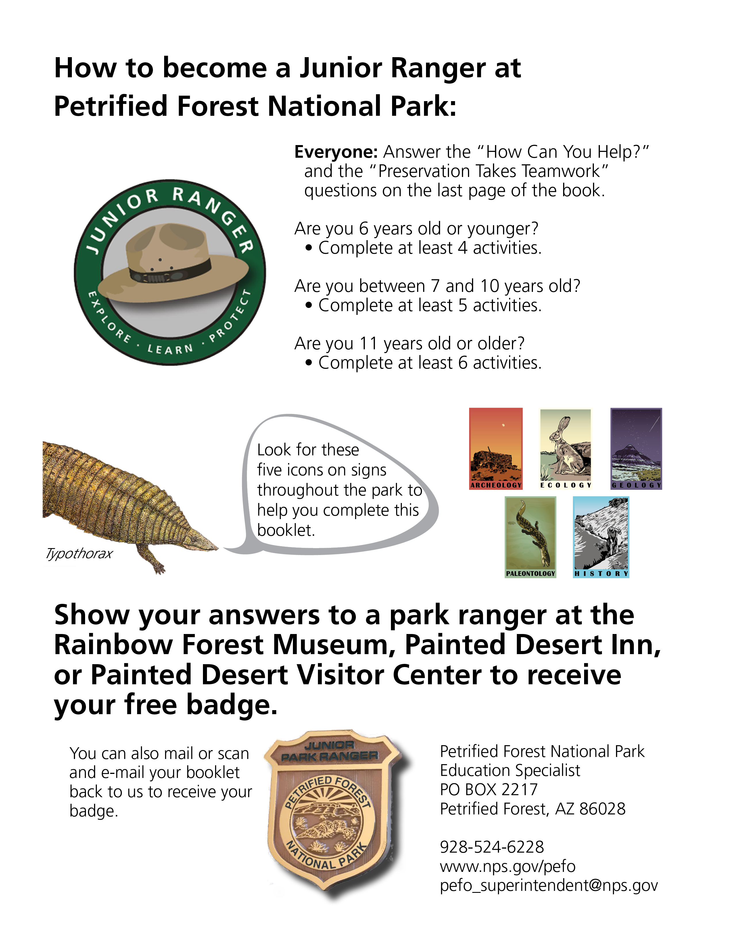 Junior Ranger Book 2022 Page 1