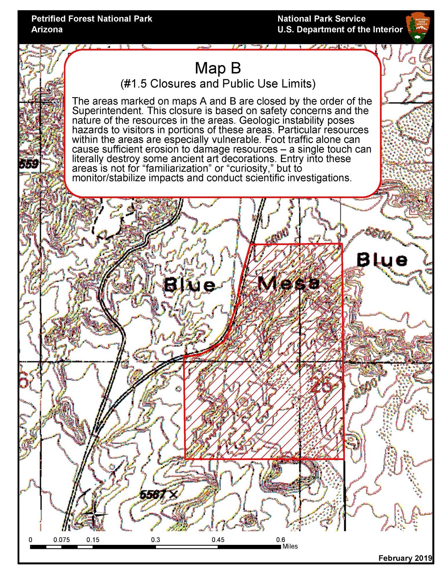 Topographic map of part of the park