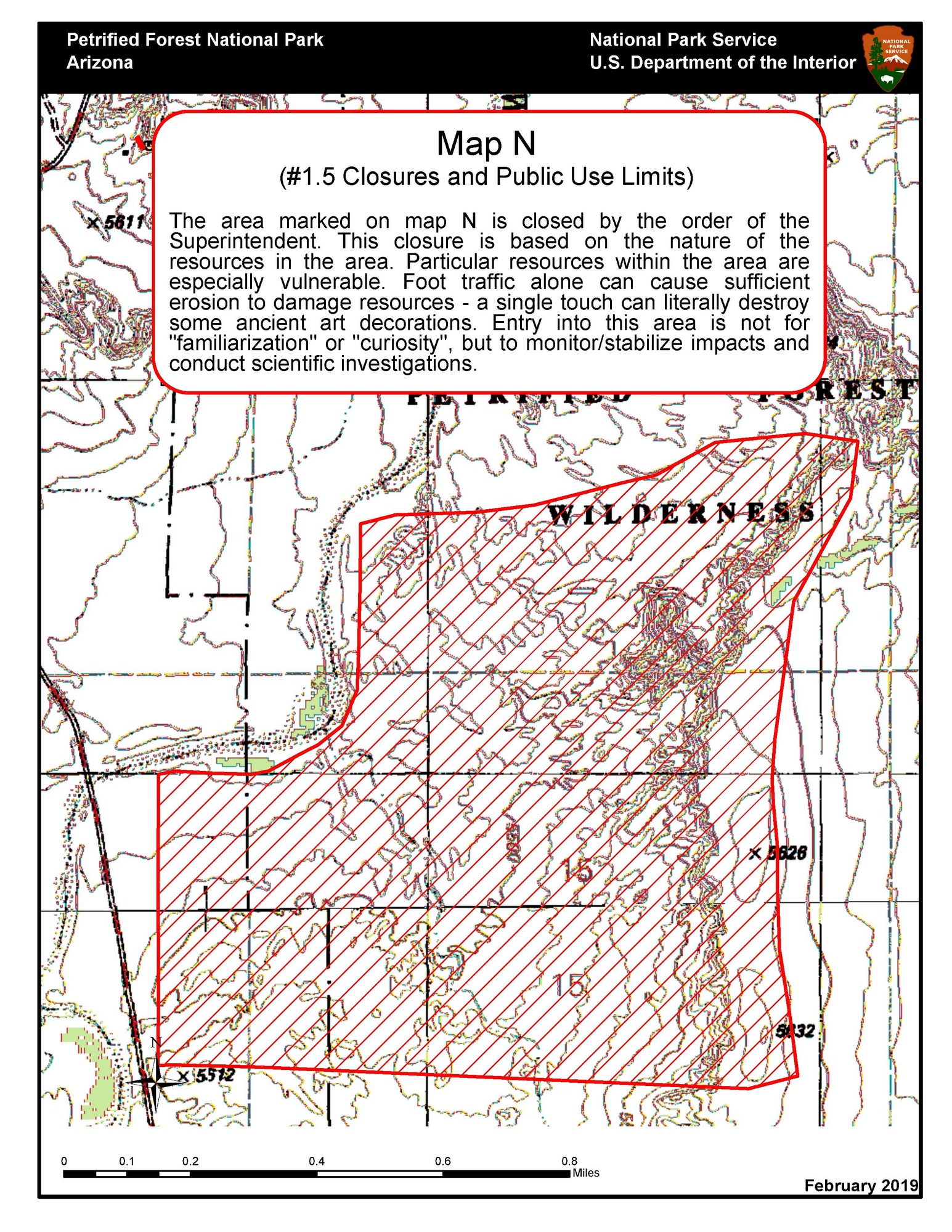 Topographic map of part of the park