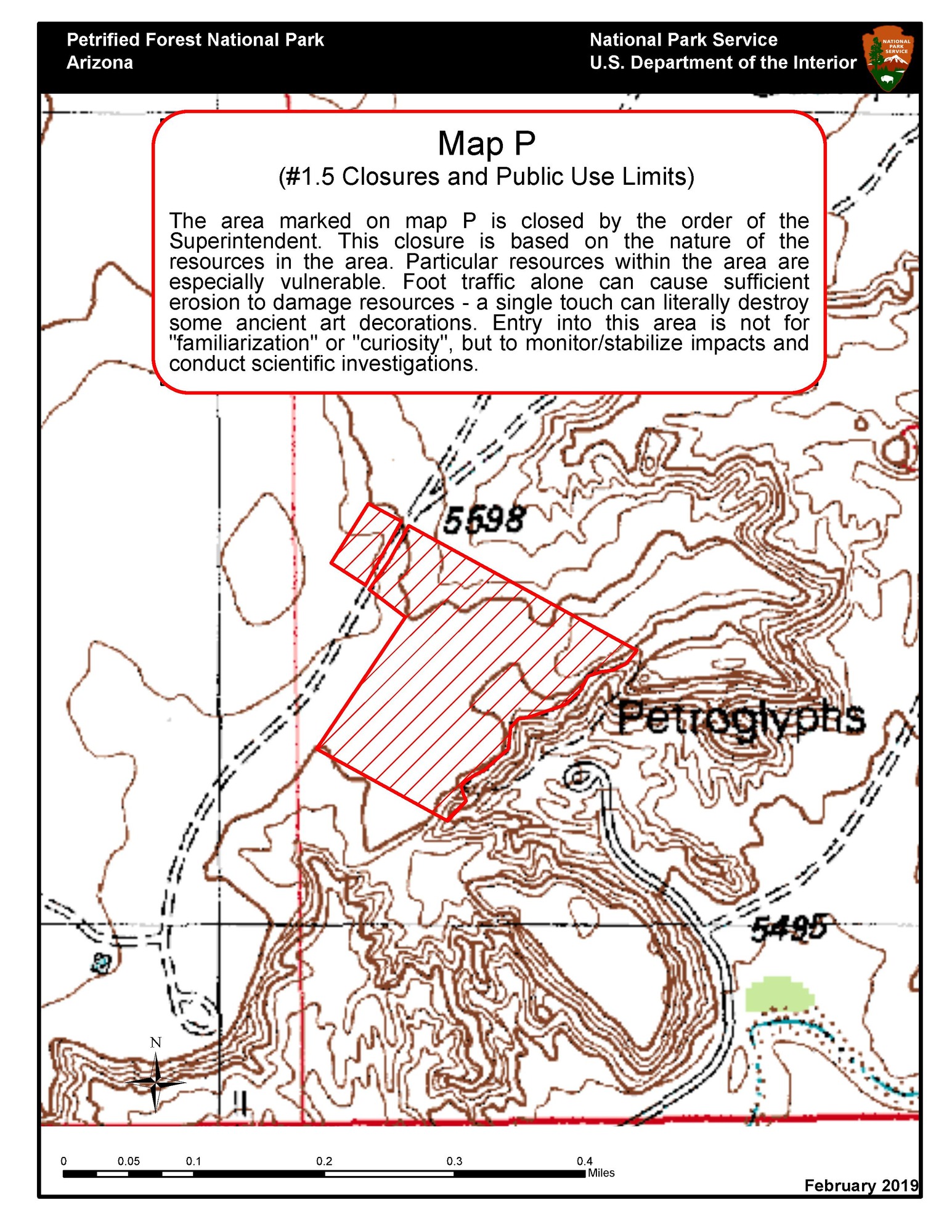 Topographic map of part of the park