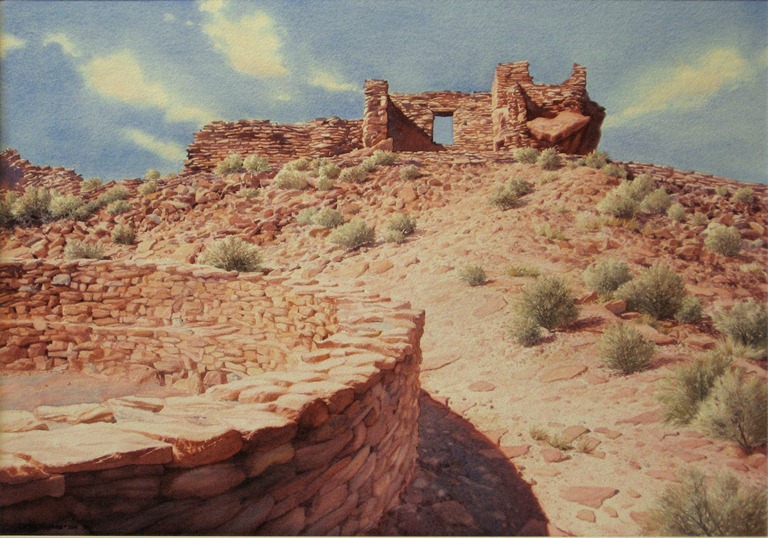 2014 Memories of Stones, watercolor, 20x14 - Larry Hughes Web