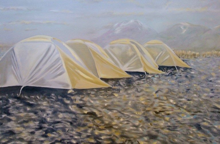 Midnight in Homer, Alaska, it is 24x36, Oil on Canvas