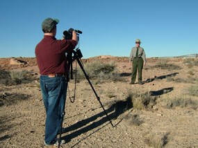 ranger in front of video camera