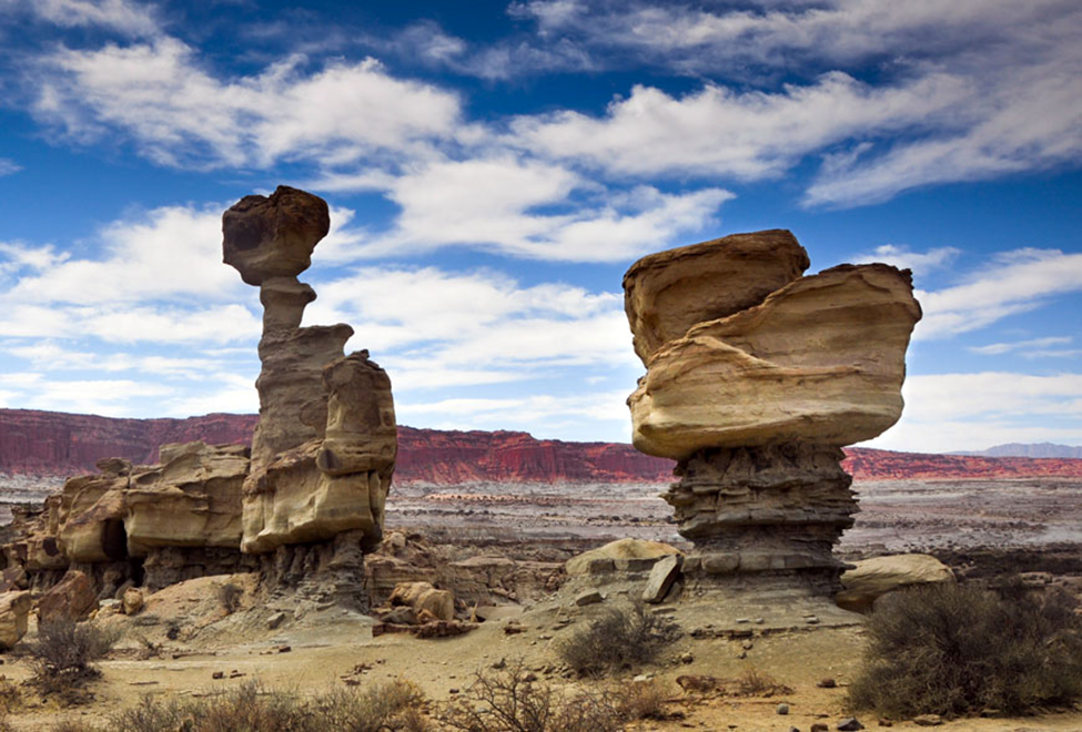 Geologic formation at Ischigualasto Provincial Park in Argentina